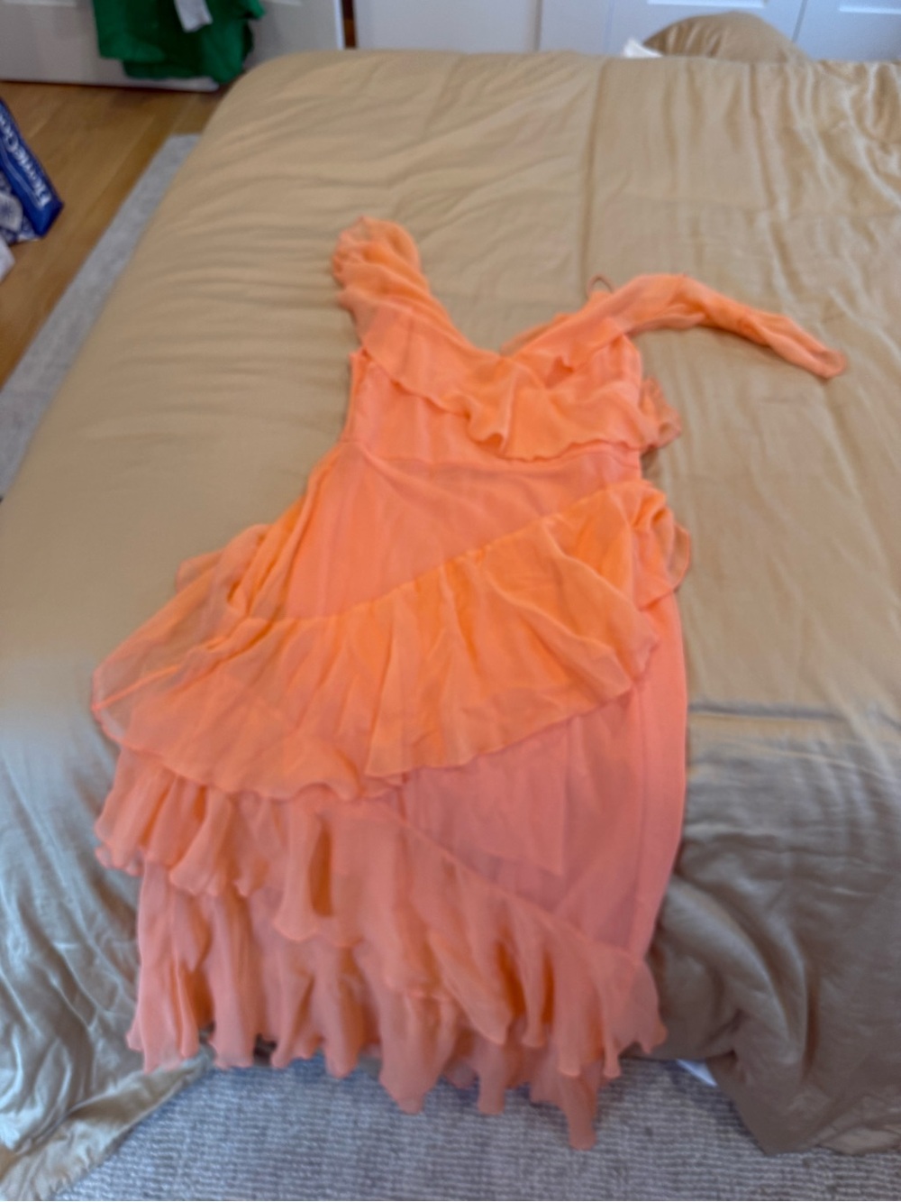 Alice + Olivia Coral Ruffled Dress
